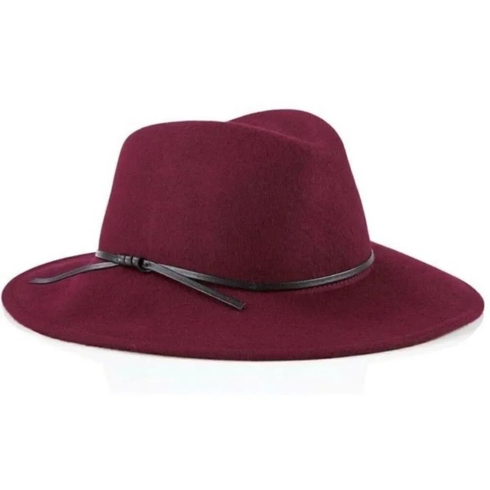 ✨Reiss Mimi burgundy trilby hat on Olivia Palermo✨